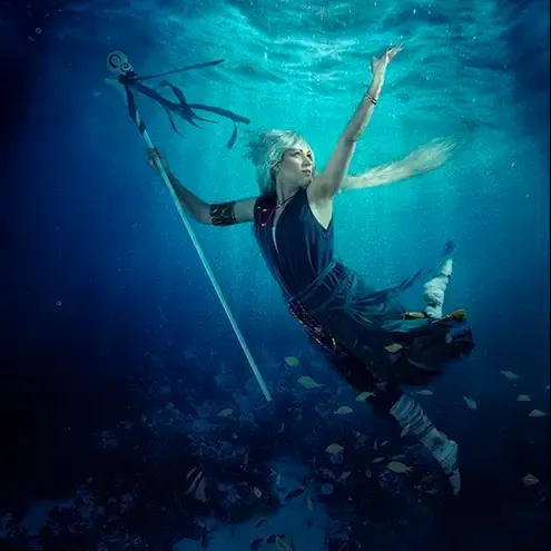 Cosplay photo Lord Uroko underwater 